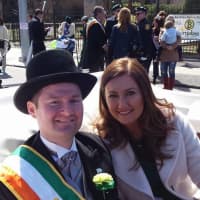 <p>Parade Marshal Pat Quinn and his wife, Jenn Quinn</p>