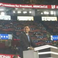 <p>House Speaker Paul Ryan takes to the podium at the GOP Convention.</p>