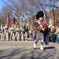 <p>Pipe Major Joe Brady and The Fighting 69th lead the Peekskill St. Patrick&#x27;s Day Parade.</p>