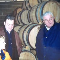<p>Chef Peter X. Kelly with son, Dylan, then six. His French soufflé conjures memories of this winery visit.</p>