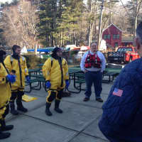 <p>The Nichols Fire Department practiced cold-water rescues at Pinewood Lake.</p>