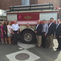 <p>Fairfield Police unveiled a pink cruiser Monday in honor of The Pink Pledge, a month-long, community wide campaign, that will raise funds for Norma Pfriem Breast Center’s programs. The fire department installed a pink decal on their fire truck.</p>
