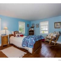 <p>One of the bedrooms at 275 Westchester Ave. in Pound Ridge.</p>