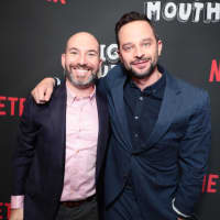 <p>White Plains native Andrew Goldberg, left, with Rye native Nick Kroll, right of the new Netflix show, Big Mouth.</p>