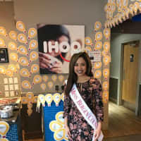 <p>Miss Bergen County 2017 Celinda Ortega, of Fair Lawn, was visiting IHOP restaurants Tuesday.</p>