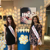 <p>Miss Ramapo Valley Lauren Staub and Miss Bergen County Celinda Ortega visited IHOP restaurants Tuesday.</p>