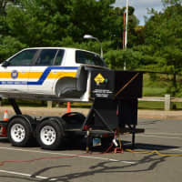 <p>This car simulates a rollover accident at Ridgefield Safety Day.</p>