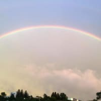 <p>A full rainbow fills the sky over Danbury at about 8 p.m. Monday after heavy rains blew through the area.</p>