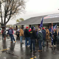 <p>Trump supporters gathered in support of their candidate at Cantine Field in Saugerties.</p>