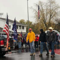 <p>Trump supporters gathered at Cantine Field</p>