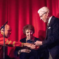 <p>Maestro Morss receives the New Jersey Association of Verismo Opera&#x27;s 2015 Lifetime Achievement Award from President Dr. James Garvin and Artistic Director Lucine Amara.</p>