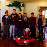 <p>Members of OHS “O-Bots” team with Robot #4122. From left, Klyde Bacalan, Celine Khoo, Jesse Bernstein, Olivia Lenaghan, Jillian McGuckin, Eliot Ocheltree and Alex Fee.</p>