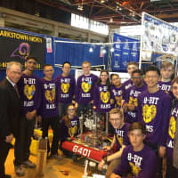 <p>Clarkstown High School North won the Rookie All-Star Award at the Hudson Valley Regional FIRST Robotics competition at Rockland Community College.</p>