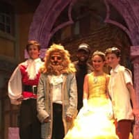 <p>Stars of &quot;Beauty and the Beast Jr.&quot; at Rogers Upper School.</p>