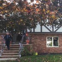 <p>The homeowner wasn&#x27;t injured, but the deer spilled some blood, police said.</p>