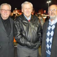 <p>Bethel town officials turn out for the tree lighting in Stony Hill. </p>