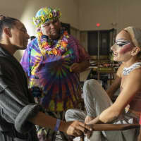 <p>A scene from the episode &quot;Kona Hawaii&quot; of the HBO series &quot;We&#x27;re Here.&quot; Tyler Devlin of Gloucester is a member of the show&#x27;s makeup team that won an Emmy for that episode.</p>