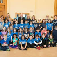 <p>Sen. Michael McLachlan greets students from the Sherman School at the Capitol in Hartford on a recent trip.</p>