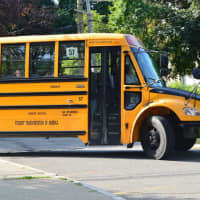 <p>Bus 57 is the first to arrive at South Street School on Monday. </p>