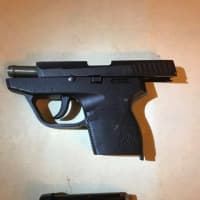<p>The gun that Stamford Police say Dario Cadena-Hamilton put to his ex-girlfriend&#x27;s head</p>
