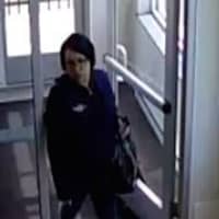 <p>Surveillance footage of the woman accused of robbing the First County Bank on Connecticut Avenue in Norwalk.</p>