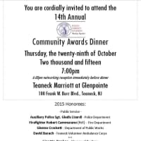 <p>The Teaneck Chamber of Commerce will have its annual Community Service Awards Dinner Oct. 29.</p>