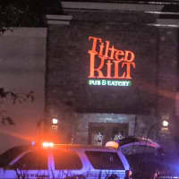 <p>Patrons and employees were kept inside the Tilted Kilt restaurant on Route 46 in Wayne.</p>