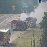 <p>Truck fire on Interstate 81 in Lebanon, Pennsylvania.</p>