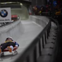 <p>Tucker West of Ridgefield wins the U23 gold medal at the World Luge Championships in January 2016 in Germany.</p>