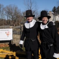 <p>Cameron Letters and Paul Wolters, founders of the Rowayton Turkey Trot.</p>