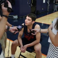 <p>Ty Jerome of New Rochelle, a former basketball star at Iona Prep, answers questions at the University of Virginia&#x27;s Media Day. Jerome is a freshman for the Cavaliers.</p>