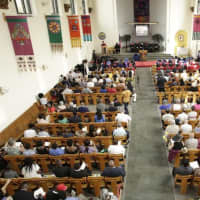 <p>Family, friends, and dignitaries from as far away as Atlanta and Toronto attend the 40th commencement exercises Saturday at the Unification Theological Seminary in Barrytown.</p>