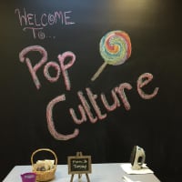 <p>The popular blackboard at Pop Culture in Harrison.</p>