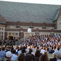 <p>Bronxville Middle School eighth-graders celebrated the culmination of their hard work the last three years during a special moving up ceremony June 22.</p>