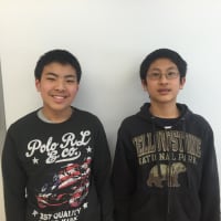 <p>The Scarsdale Mathcounts team took third overall in the statewide competition, and Eric Wei (left) and Dejuan Li will represent the state at the national competition in Washington, D.C.</p>