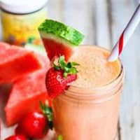 <p>Watermelon Strawberry Coconut Water Smoothie.</p>