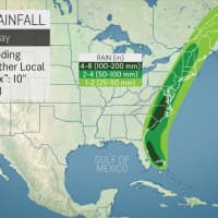 <p>A look at projected rainfall amounts for Tropical Storm Isaias.</p>
