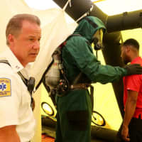 <p>First responders in New Rochelle received some training during the hazardous chemical spill training at United Hebrew.</p>