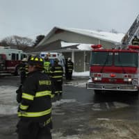 <p>Rhinebeck firefighters had to evacuate Williams Lumber after the roof collapsed from too much snow.</p>