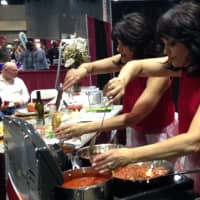 <p>Joy Paoletti of Trumbull and Judy Vig of Monroe show off their cooking skills - and sisterly banter -- on a new HooplaHa series.</p>