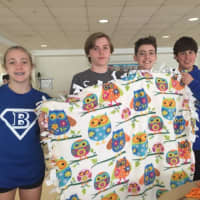 <p>Students at the &quot;Blankets for Preemies&quot; event at Darien&#x27;s Middlesex Middle School,</p>
