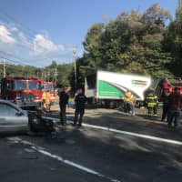 <p>Route 303 was closed in both directions following a three-car fatal crash.</p>