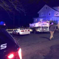 <p>Police on the scene of a shooting in Clarkstown.</p>