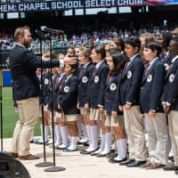 <p>The Bronxville Chapel School Chorus at Citi Field.</p>
