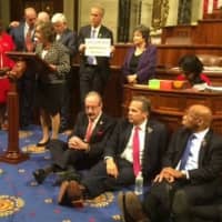 <p>Westchester County Congressman Eliot Engel sitting in on Wednesday night.</p>