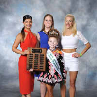 <p>Step dancing champion Christina Mariel Wiltz with some of her coaches from the McGough Academy in Eastchester.</p>