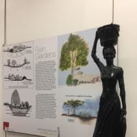 <p>Five bronze sculptures are on display in the college&#x27;s Esther Raushenbush Library through May, including a sculpture depicting a lithe woman balancing a bucket on her head and carrying fish (I’Satta).</p>