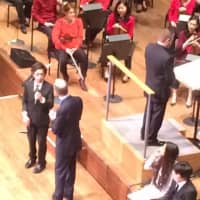 <p>Eastchester eight grader Benjamin Araujo, 14, had his latest composition played by the New York Philharmonic Orchestra.</p>