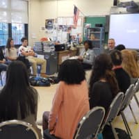 <p>Members of the New York State Education Department met with Tuckahoe students.</p>