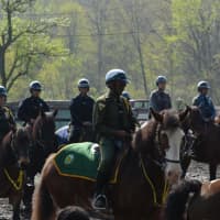 <p>Mounted police from across the state attended a graduation ceremony in Rockland on Friday.</p>